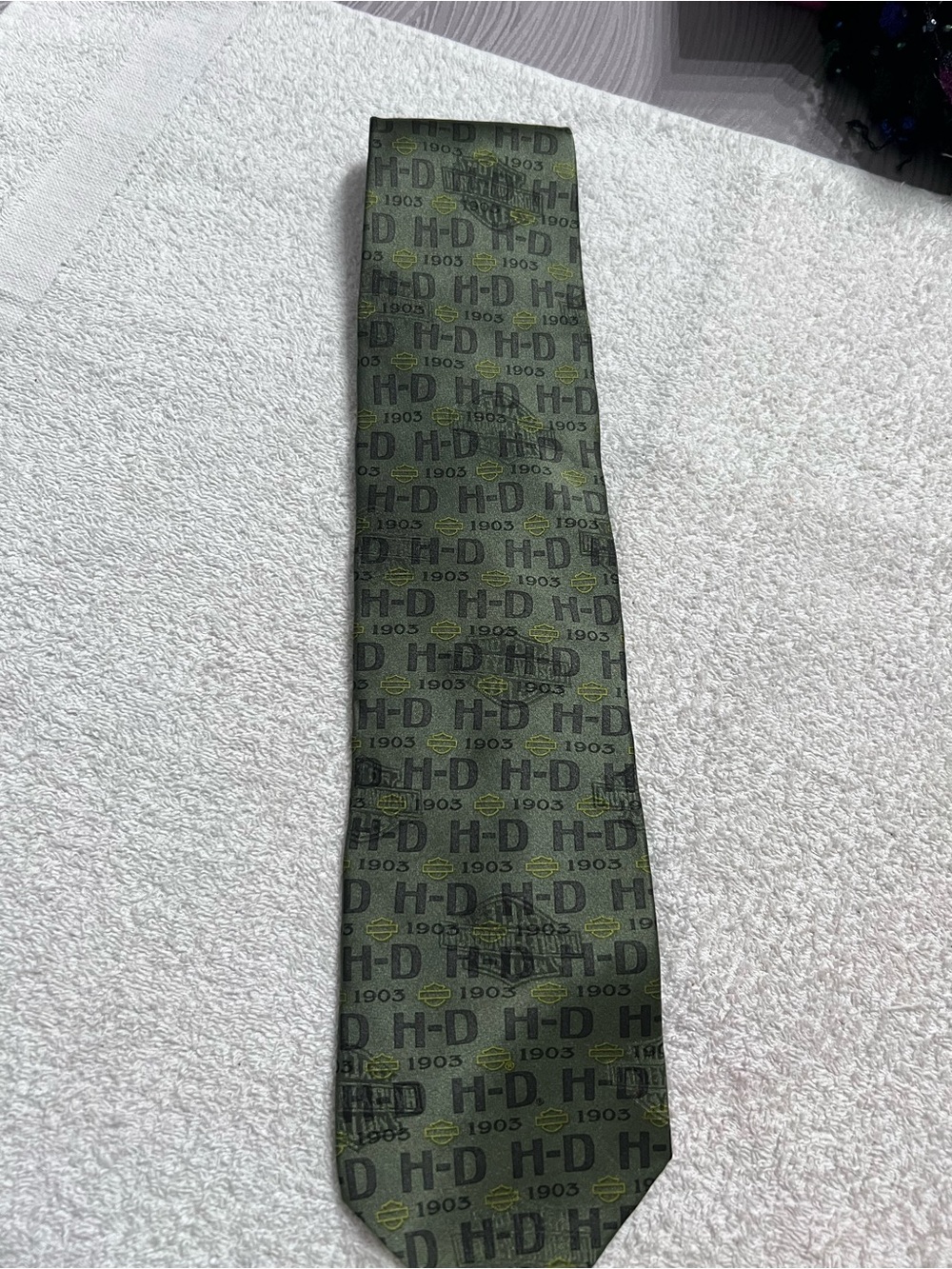 Vintage 2003 Ralph Marlin Harley-Davidson 1903 Pattern 100% Silk Tie USA